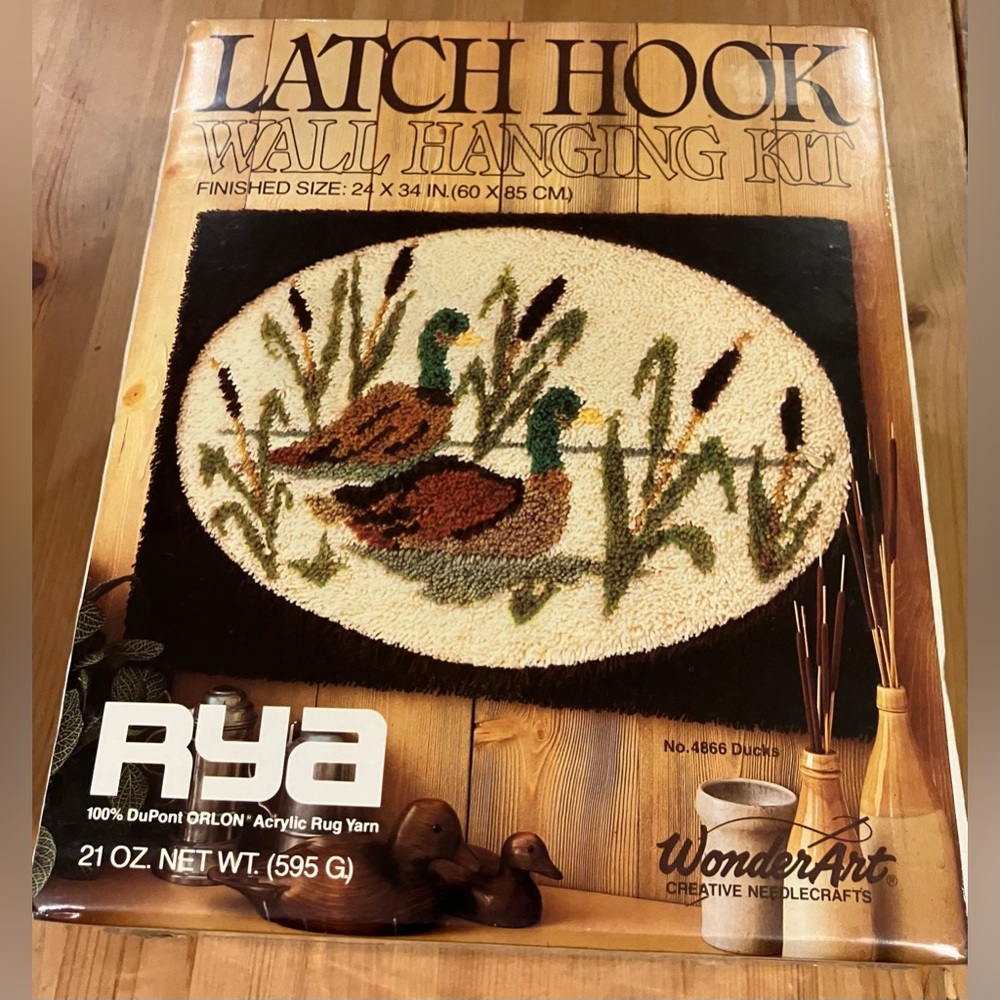NEW Vintage Wonder Art RYA Latch Hook Kit - 24x34 4866 Duck Scene